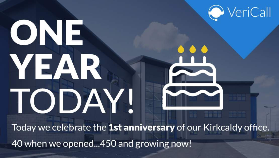 VeriCall's Kirkaldy office celebrates 1 year anniversary!