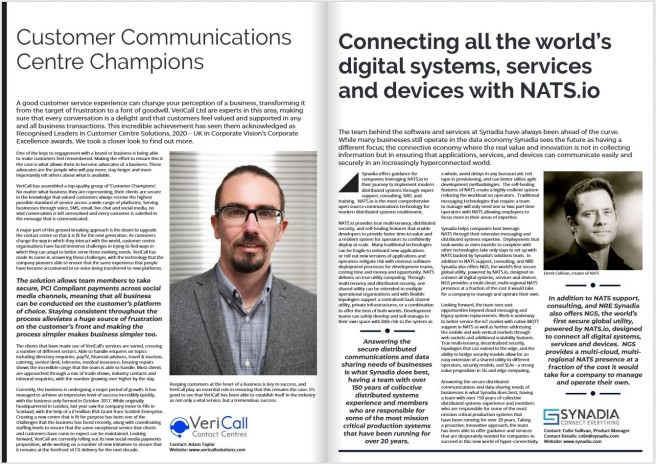 VeriCall CEO Adam Taylor was interviewed in the January issue of Corporate Vision Magazine